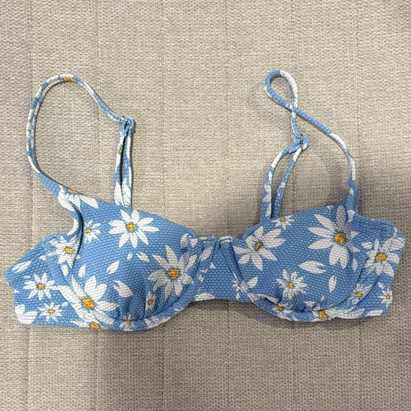 Blue Floral Bikini Top - Picture 1 of 5